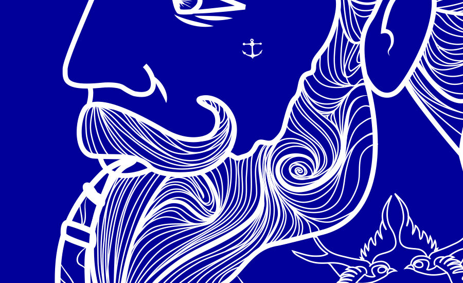 Label d'amore marinaio Rebirth 33 Marinaio donna e cuore sacro - disegni Chiara Rescio