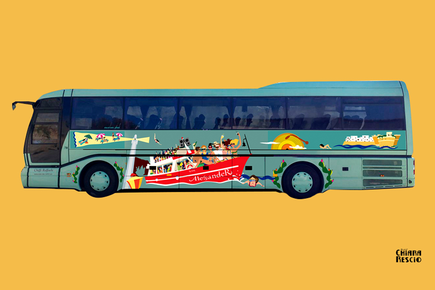 Alexander Leuca autobus disegnato Chiara Rescio