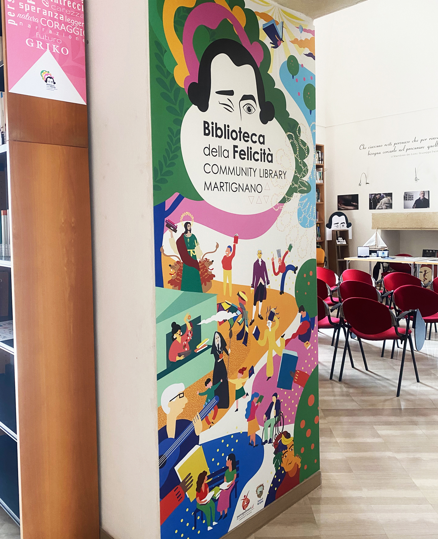Biblioteca della felicità allestimento Chiara Rescio
